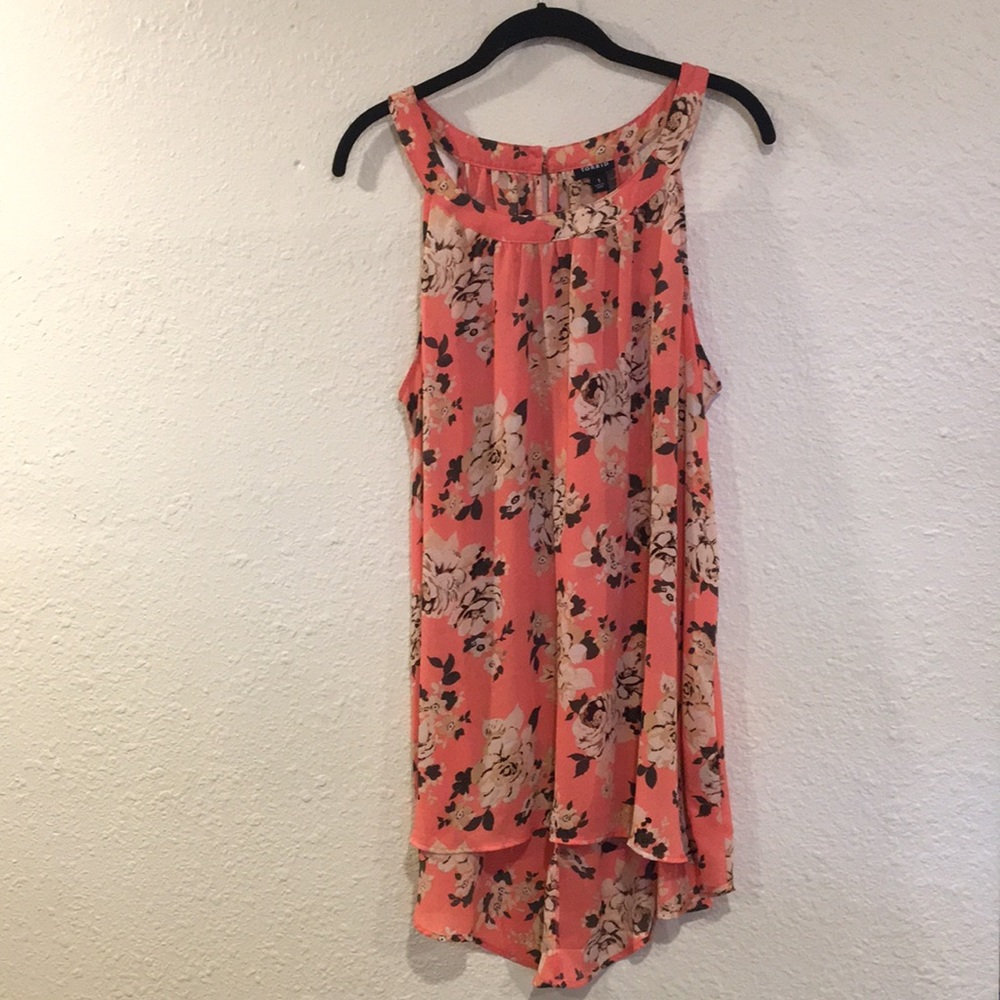 TORRID Size 1 FLORAL CHIFFON HI-LO TANK TOP